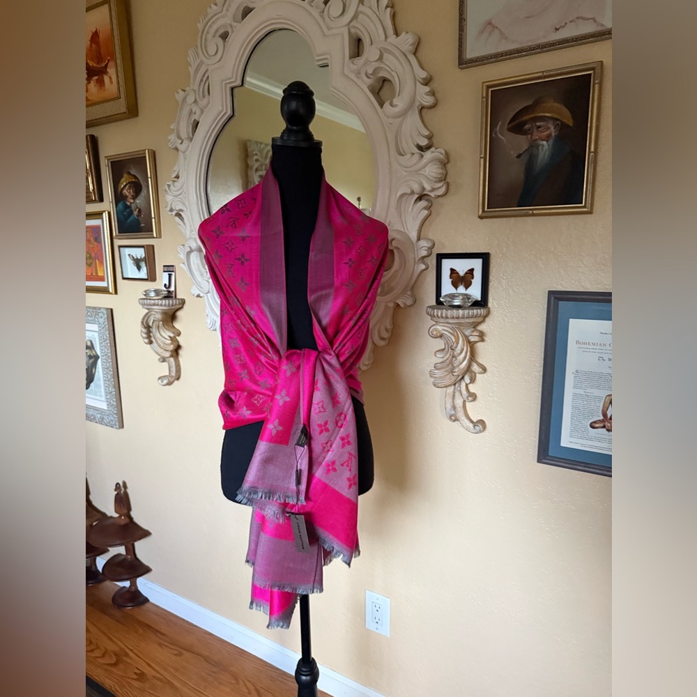 double-sided, pink light purple NWTs reversible shawl throw wrap